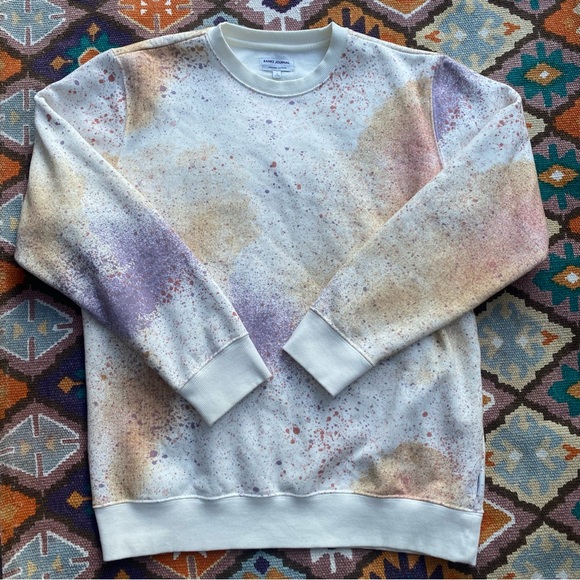 Banks Journal Spray Fleece – Off White Splatter Paint Organic Cotton Size Small - Picture 1 of 10